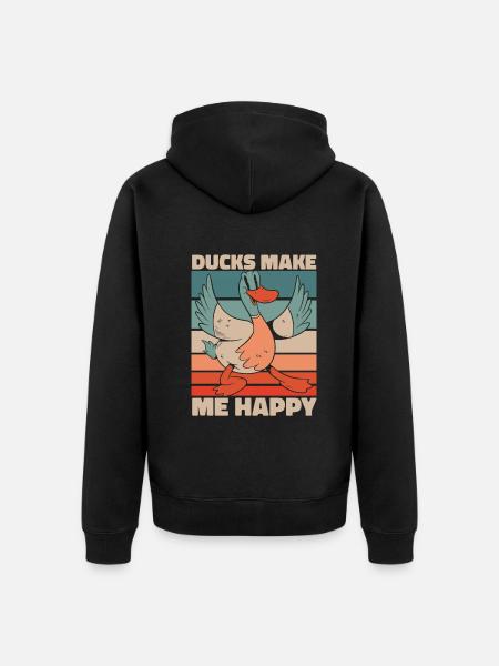 Duck Duck Bird Animal Quack - Unisex Premium Organic Zip Hoodie - black