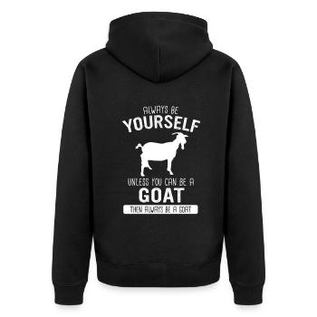 Chèvre Chèvre Chèvre Animal Chèvre - Veste à capuche bio Premium Unisexe - noir - Dos - Nico (187cm)