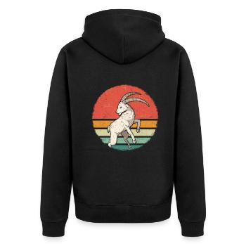Chèvre Chèvre Chèvre Animal Chèvre - Veste à capuche bio Premium Unisexe - noir - Dos - Nico (187cm)