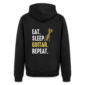 Guitar Guitarist Musician Acoustic Guitar Instruments - Unisex Premium Organic Zip Hoodie - black - Back - Nico (187cm)