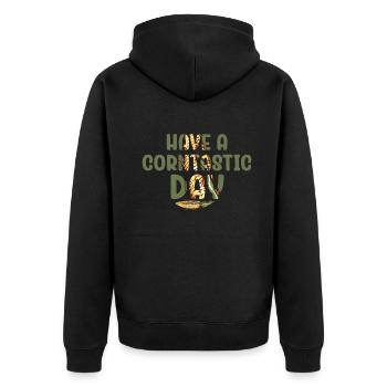 Passez une journée cornastique - Veste à capuche bio Premium Unisexe - noir - Dos - Nico (187cm)