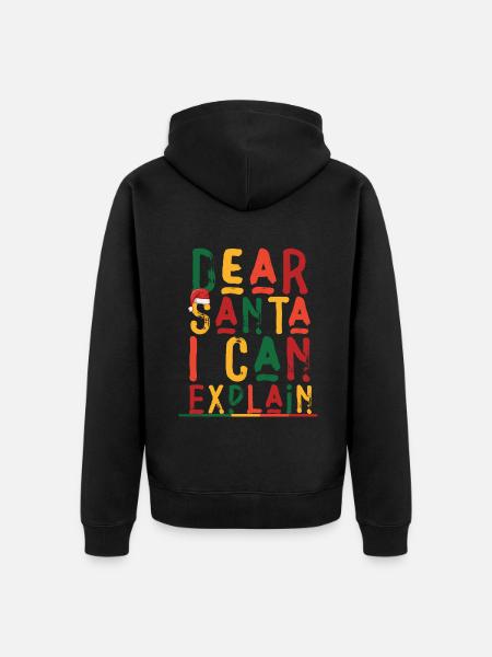 Dear Santa I Can Explain - Unisex Premium Bio Zip Hoodie - Schwarz