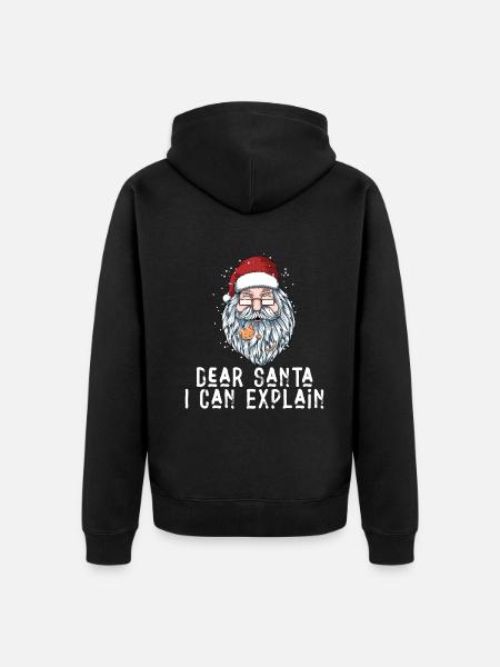 Dear Santa I Can Explain - Unisex Premium Bio Zip Hoodie - Schwarz