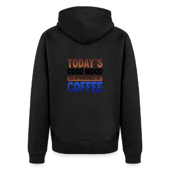 Coffee Lover Gifts Today’s Good Mood Sponsorisé par - Veste à capuche bio Premium Unisexe - noir - Dos - Nico (187cm)