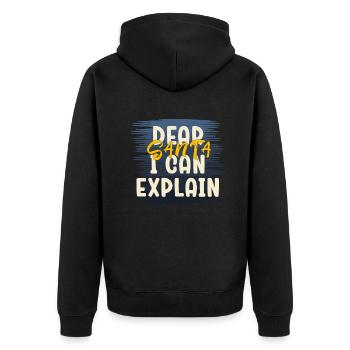 Dear Santa I Can Explain Xmas Naughty Matching - Unisex Premium Bio Zip Hoodie - Schwarz - Hinten - Nico (187cm)