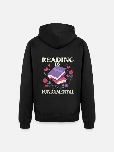 Reading Is Fundamental - Unisex Premium Bio Zip Hoodie - Schwarz