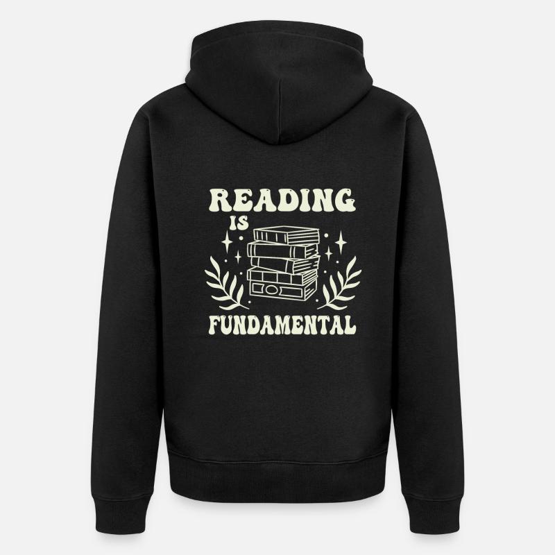 Reading Is Fundamental - Unisex Premium Bio Zip Hoodie - Schwarz