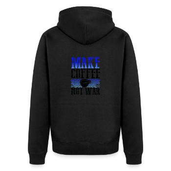 Coffee Addict Gift Make Coffee Not War Coffee - Veste à capuche bio Premium Unisexe - noir - Dos - Nico (187cm)