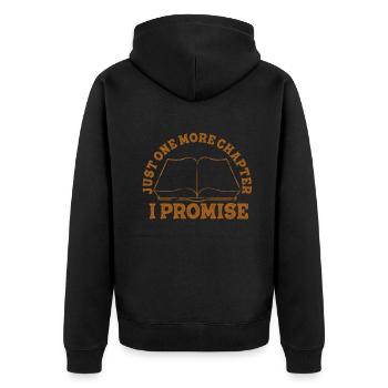 Just One More Chapter I Promise Reading - Unisex Premium Bio Zip Hoodie - Schwarz - Hinten - Nico (187cm)
