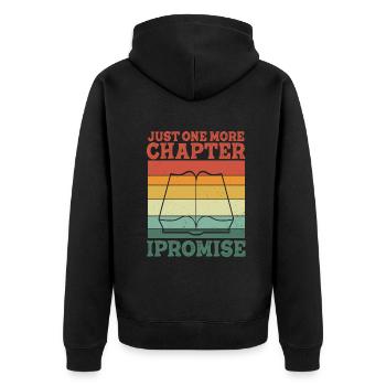 Just One More Chapter I Promise Reading - Unisex Premium Bio Zip Hoodie - Schwarz - Hinten - Nico (187cm)