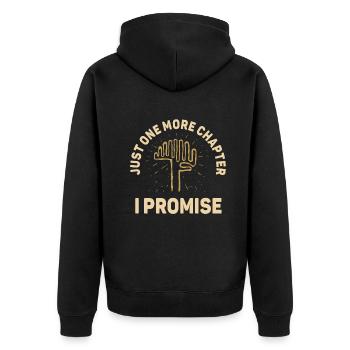 Just One More Chapter I Promise Reading - Unisex Premium Bio Zip Hoodie - Schwarz - Hinten - Nico (187cm)