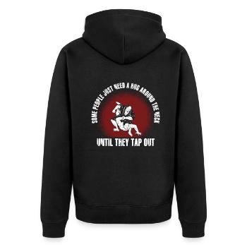 Some People Just Need A Hug Cage Fighter - Unisex Premium Organic Zip Hoodie - black - Back - Nico (187cm)