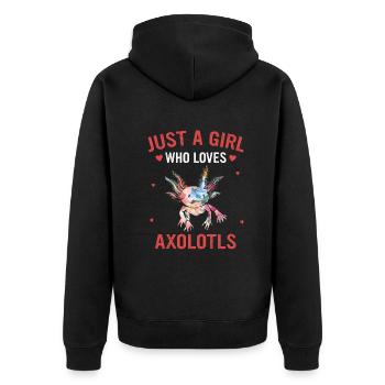 Poisson Axolotl - Veste à capuche bio Premium Unisexe - noir - Dos - Nico (187cm)