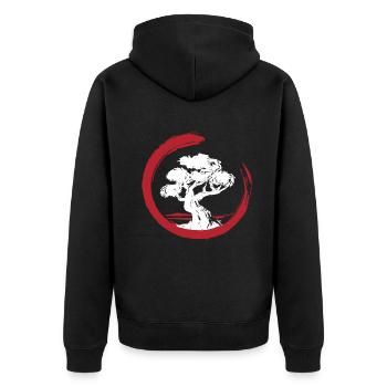 Bonsai Baum Japanisch Bonsai - Unisex Premium Bio Zip Hoodie - Schwarz - Hinten - Nico (187cm)