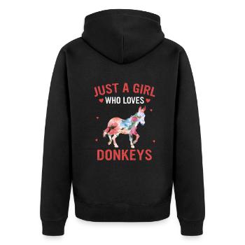Âne âne animal - Veste à capuche bio Premium Unisexe - noir - Dos - Nico (187cm)