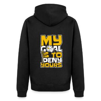 Lacrosse Sport Lacrosse Spieler - Unisex Premium Bio Zip Hoodie - Schwarz - Hinten - Nico (187cm)