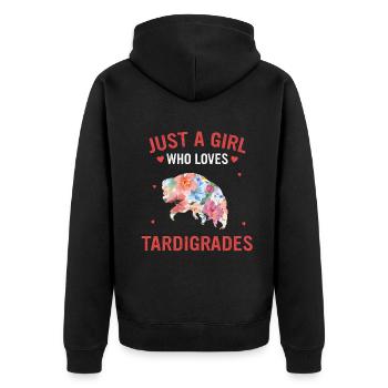 Tardigrade - Unisex Premium Organic Zip Hoodie - black - Back - Nico (187cm)