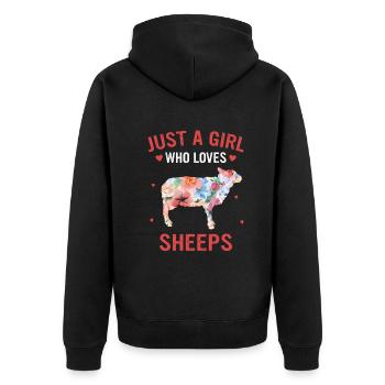 Sheep Sheep Farmer Lamb Farmer - Unisex Premium Organic Zip Hoodie - black - Back - Nico (187cm)