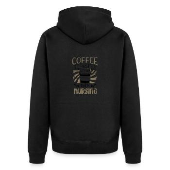 Cadeaux d’infirmière Café d’abord, puis Cadeaux d’allaitement - Veste à capuche bio Premium Unisexe - noir - Dos - Nico (187cm)