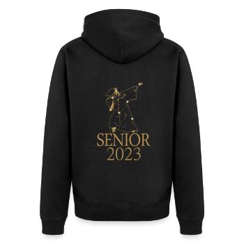 Senior 2023 Dabbing Dab of 2023 Seniors Graduation - Unisex Premium Organic Zip Hoodie - black - Back - Nico (187cm)