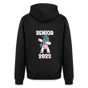 Senior 2023 Dabbing Dab of 2023 Seniors Graduation - Unisex Premium Organic Zip Hoodie - black - Back - Nico (187cm)