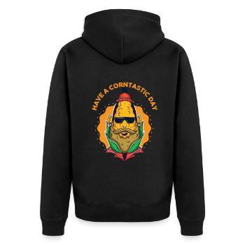 Passez une journée Corntastic - Veste à capuche bio Premium Unisexe - noir - Dos - Nico (187cm)