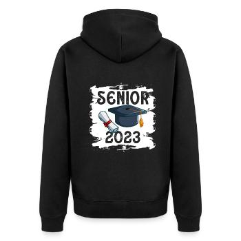 Senior 2023 Dabbing Dab of 2023 Seniors Graduation - Unisex Premium Organic Zip Hoodie - black - Back - Nico (187cm)
