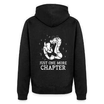Just One More Chapter I Promise Reading - Unisex Premium Bio Zip Hoodie - Schwarz - Hinten - Nico (187cm)