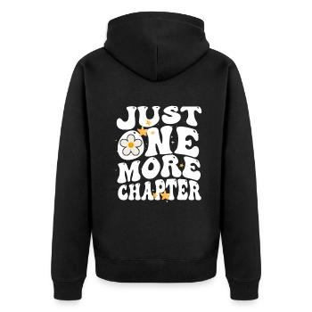 Just One More Chapter I Promise Reading - Unisex Premium Bio Zip Hoodie - Schwarz - Hinten - Nico (187cm)