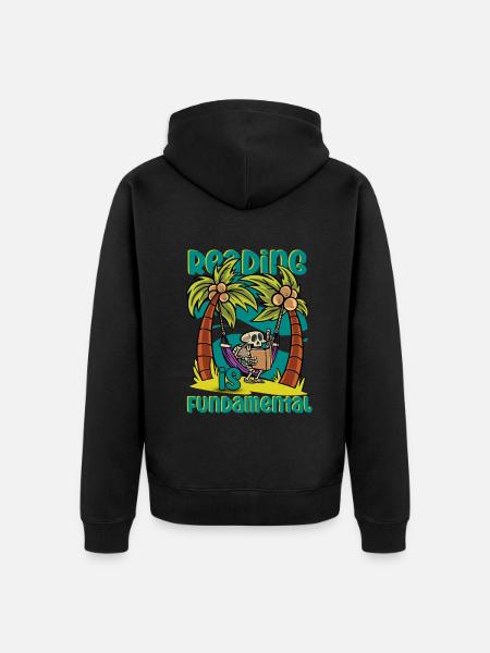 Reading Is Fundamental - Unisex Premium Bio Zip Hoodie - Schwarz
