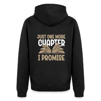 Just One More Chapter I Promise Reading - Unisex Premium Bio Zip Hoodie - Schwarz - Hinten - Nico (187cm)