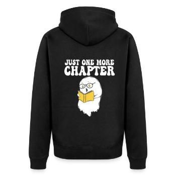 Just One More Chapter I Promise Reading - Unisex Premium Bio Zip Hoodie - Schwarz - Hinten - Nico (187cm)