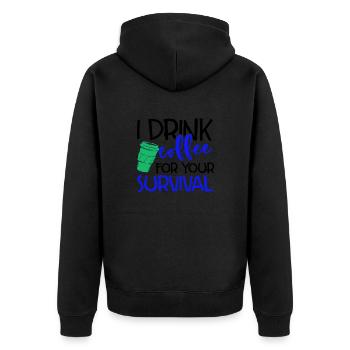 Cadeau de buveur de café Je bois du café pour votre - Veste à capuche bio Premium Unisexe - noir - Dos - Nico (187cm)