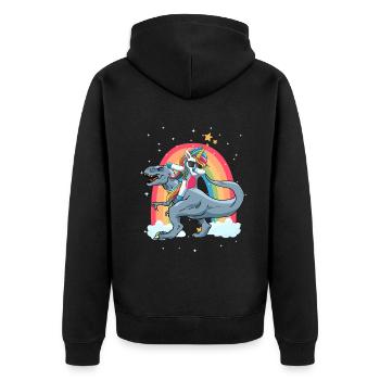 Dabbing Licorne Riding T Rex Garçons Filles Halloween - Veste à capuche bio Premium Unisexe - noir - Dos - Nico (187cm)