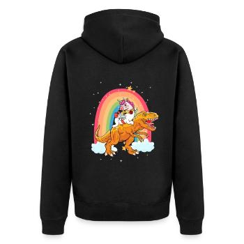 Dabbing Licorne Riding T Rex Garçons Filles Halloween - Veste à capuche bio Premium Unisexe - noir - Dos - Nico (187cm)