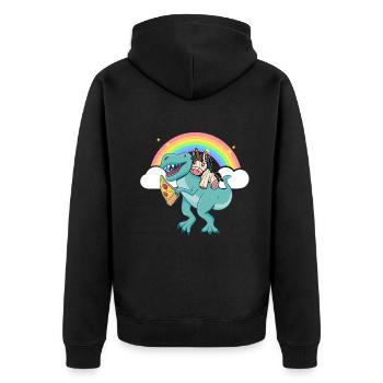 Dabbing Licorne Riding T Rex Garçons Filles Halloween - Veste à capuche bio Premium Unisexe - noir - Dos - Nico (187cm)