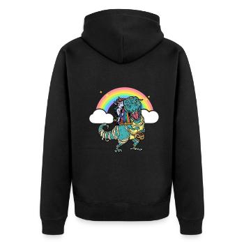 Dabbing Licorne Riding T Rex Garçons Filles Halloween - Veste à capuche bio Premium Unisexe - noir - Dos - Nico (187cm)