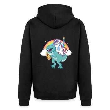 Dabbing Licorne Riding T Rex Garçons Filles Halloween - Veste à capuche bio Premium Unisexe - noir - Dos - Nico (187cm)