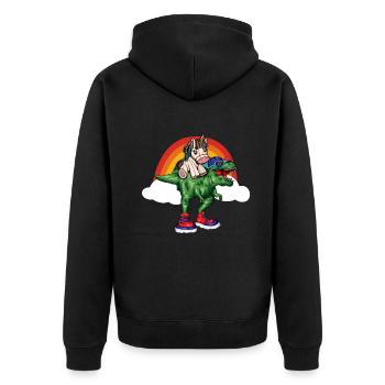 Dabbing Licorne Riding T Rex Garçons Filles Halloween - Veste à capuche bio Premium Unisexe - noir - Dos - Nico (187cm)