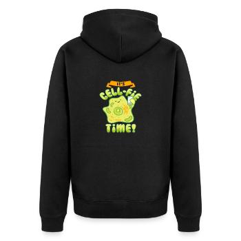 Handy Humor Es ist Cell Fie Time Selfie - Unisex Premium Bio Zip Hoodie - Schwarz - Hinten - Nico (187cm)
