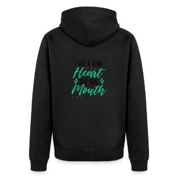 Sarcastique j’ai un bon cœur mais cette bouche - Veste à capuche bio Premium Unisexe - noir - Dos - Nico (187cm)