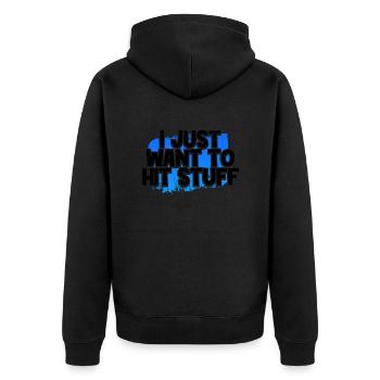 Boxen Humor wollen nur Zeug Boxer Geschenk treffen - Unisex Premium Bio Zip Hoodie - Schwarz - Hinten - Nico (187cm)