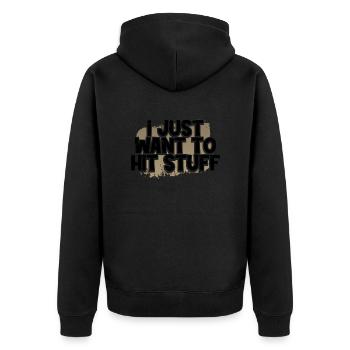 Boxen Humor wollen nur Zeug Boxer Geschenk treffen - Unisex Premium Bio Zip Hoodie - Schwarz - Hinten - Nico (187cm)