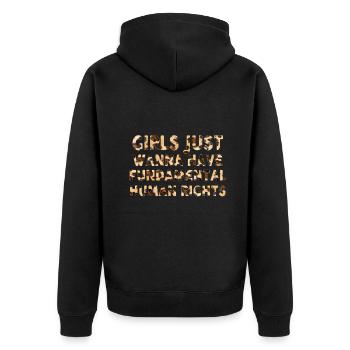 Les filles veulent juste avoir des droits humains fondamentaux - Veste à capuche bio Premium Unisexe - noir - Dos - Nico (187cm)