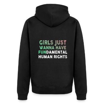 Les filles veulent juste avoir des droits humains fondamentaux - Veste à capuche bio Premium Unisexe - noir - Dos - Nico (187cm)