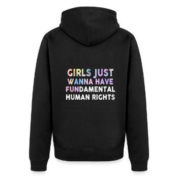 Les filles veulent juste avoir des droits humains fondamentaux - Veste à capuche bio Premium Unisexe - noir - Dos - Nico (187cm)