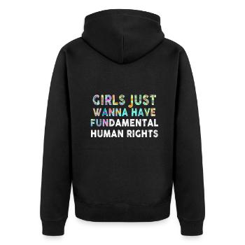 Les filles veulent juste avoir des droits humains fondamentaux - Veste à capuche bio Premium Unisexe - noir - Dos - Nico (187cm)