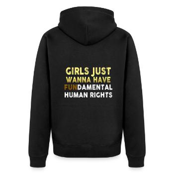Les filles veulent juste avoir des droits humains fondamentaux - Veste à capuche bio Premium Unisexe - noir - Dos - Nico (187cm)