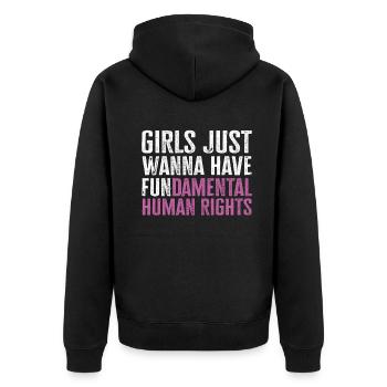 Les filles veulent juste avoir des droits humains fondamentaux - Veste à capuche bio Premium Unisexe - noir - Dos - Nico (187cm)