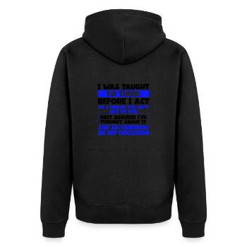 Apprendre à réfléchir avant d’agir Smack the Shit Out of - Veste à capuche bio Premium Unisexe - noir - Dos - Nico (187cm)